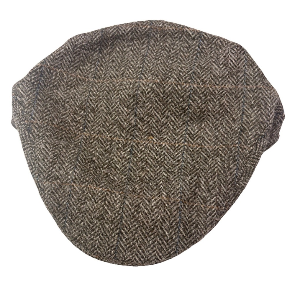 Mucros Weavers Workshop Trinity Tweed Flat Cap Hat Size L Brown Plaid Ireland
